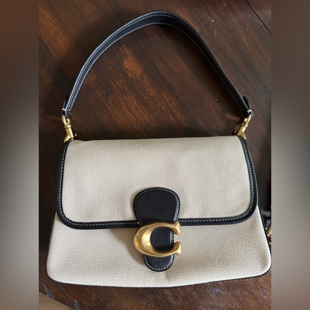 Coach Cream and Black Soft Tabby Bag